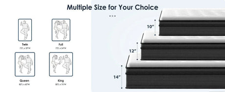 Twin Medium Firm 12-Inch Hybrid Foam Pocket Spring Mattress - Omega Lifestyles