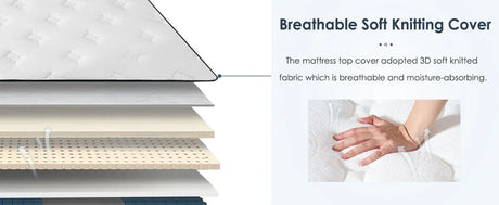 Twin Medium Firm 12-Inch Hybrid Foam Pocket Spring Mattress - Omega Lifestyles