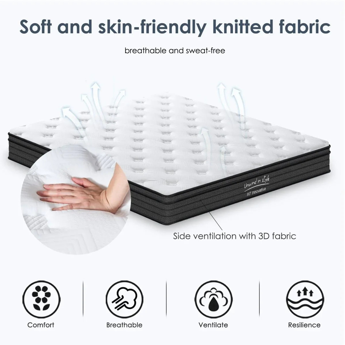Twin Medium Firm 12-Inch Hybrid Foam Pocket Spring Mattress - Omega Lifestyles
