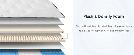 Twin Medium Firm 12-Inch Hybrid Foam Pocket Spring Mattress - Omega Lifestyles