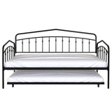 Twin Metal Daybed With Trundle Black Frame Set - Driftwood - Omega Lifestyles