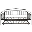 Twin Metal Daybed With Trundle Black Frame Set - Driftwood - Omega Lifestyles