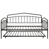 Twin Metal Daybed With Trundle Black Frame Set - Driftwood - Omega Lifestyles