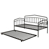 Twin Metal Daybed With Trundle Black Frame Set - Driftwood - Omega Lifestyles