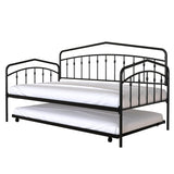 Twin Metal Daybed With Trundle Black Frame Set - Driftwood - Omega Lifestyles