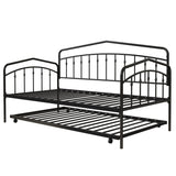 Twin Metal Daybed With Trundle Black Frame Set - Driftwood - Omega Lifestyles