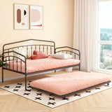 Twin Metal Daybed With Trundle Black Frame Set - Driftwood - Omega Lifestyles