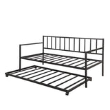 Twin Metal Daybed With Trundle Durable Lounge Frame - Driftwood - Omega Lifestyles