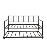 Twin Metal Daybed With Trundle Durable Lounge Frame - Driftwood - Omega Lifestyles