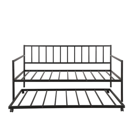 Twin Metal Daybed With Trundle Durable Lounge Frame - Driftwood - Omega Lifestyles