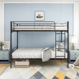 Twin Modern Metal Twin Over Twin Bunk Bed Frame - Driftwood - Omega Lifestyles