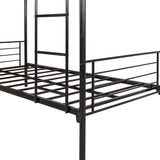 Twin Modern Metal Twin Over Twin Bunk Bed Frame - Driftwood - Omega Lifestyles