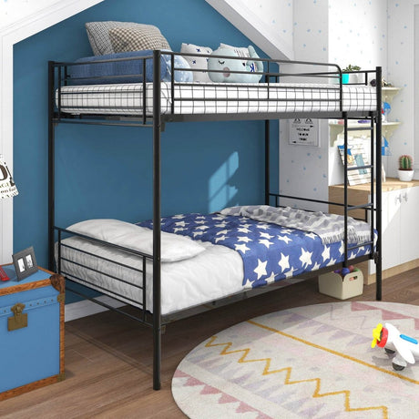 Twin Modern Metal Twin Over Twin Bunk Bed Frame - Driftwood - Omega Lifestyles
