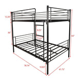 Twin Modern Metal Twin Over Twin Bunk Bed Frame - Driftwood - Omega Lifestyles