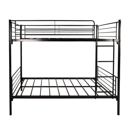 Twin Modern Metal Twin Over Twin Bunk Bed Frame - Driftwood - Omega Lifestyles
