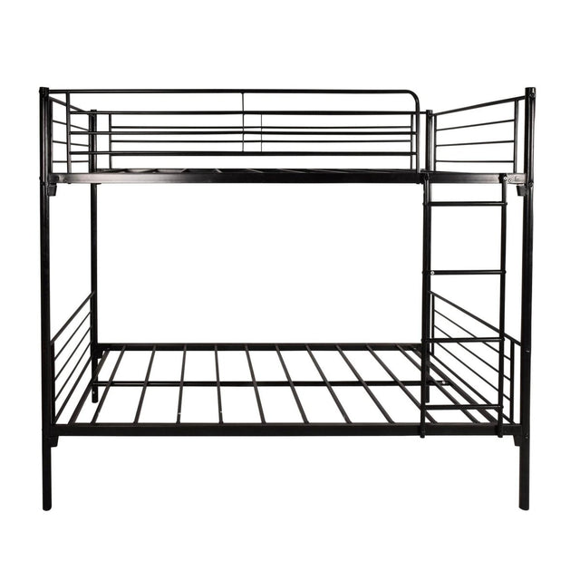 Twin Modern Metal Twin Over Twin Bunk Bed Frame - Driftwood - Omega Lifestyles