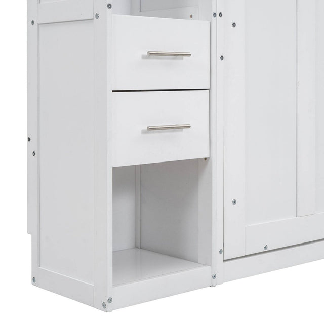 Twin Murphy Bed Frame With Lockers And Wardrobes - Omega Lifestyles