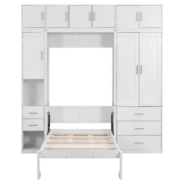 Twin Murphy Bed Frame With Lockers And Wardrobes - Omega Lifestyles