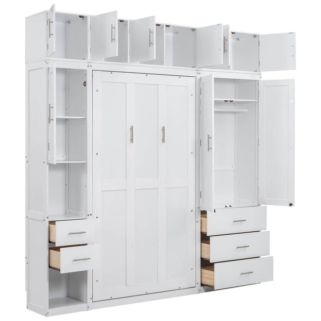 Twin Murphy Bed Frame With Lockers And Wardrobes - Omega Lifestyles