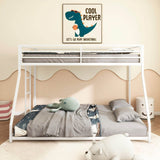 Twin Over Full Metal Bunk Bed With Ladder And Guardrails - Driftwood - Omega Lifestyles