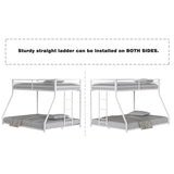 Twin Over Full Metal Bunk Bed With Ladder And Guardrails - Driftwood - Omega Lifestyles