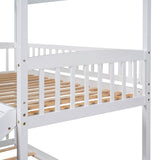 Twin Over Twin Solid Wood Bunk Bed With Slide - Driftwood - Omega Lifestyles