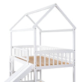 Twin Over Twin Solid Wood Bunk Bed With Slide - Driftwood - Omega Lifestyles