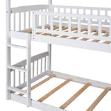 Twin Over Twin Solid Wood Bunk Bed With Slide - Driftwood - Omega Lifestyles