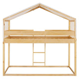 Twin Over Twin Solid Wood Bunk Bed With Tent - Sleep Galleria