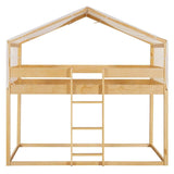 Twin Over Twin Solid Wood Bunk Bed With Tent - Sleep Galleria