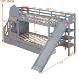 Twin-Over-Twin Solid Wood Castle Style Bunk Bed - Sleep Galleria