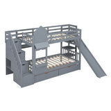 Twin-Over-Twin Solid Wood Castle Style Bunk Bed - Sleep Galleria