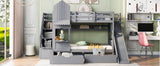Twin-Over-Twin Solid Wood Castle Style Bunk Bed - Sleep Galleria