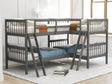 Twin - Over - Twin Solid Wood L - Shaped Bunk Bed With Ladder - Driftwood - Omega Lifestyles