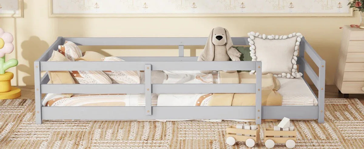 Twin Pine Montessori Floor Bed With Safety Fence - Omega Lifestyles