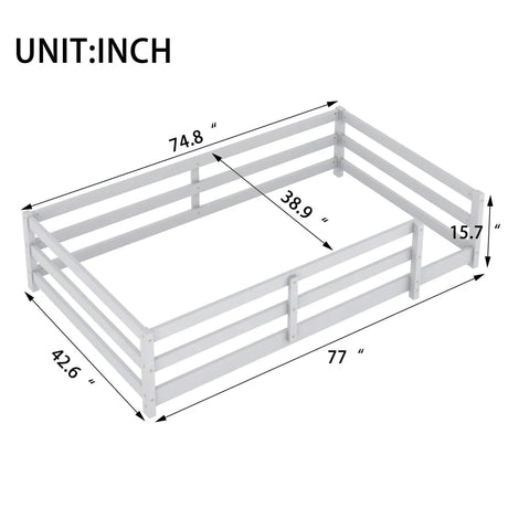 Twin Pine Montessori Floor Bed With Safety Fence - Omega Lifestyles