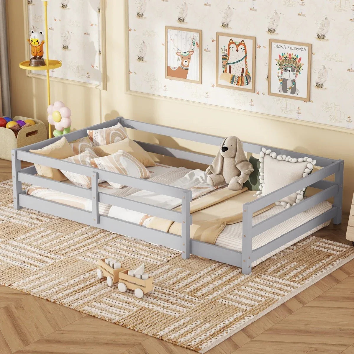 Twin Pine Montessori Floor Bed With Safety Fence - Omega Lifestyles
