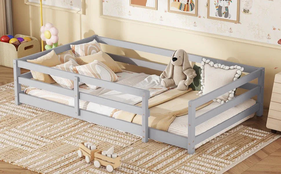 Twin Pine Montessori Floor Bed With Safety Fence - Omega Lifestyles