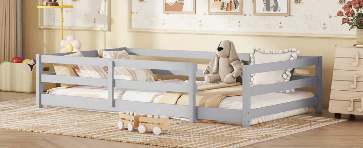 Twin Pine Montessori Floor Bed With Safety Fence - Omega Lifestyles