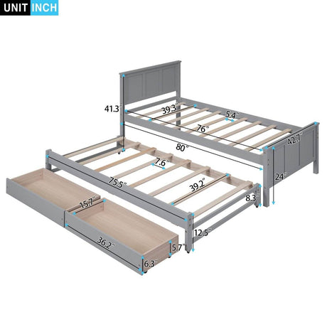 Twin Platform Bed With Trundle And Storage Drawers - Sleep Galleria