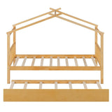 Twin Size Solid Wood House Daybed With Trundle - Sleep Galleria