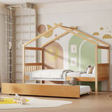 Twin Size Solid Wood House Daybed With Trundle - Sleep Galleria
