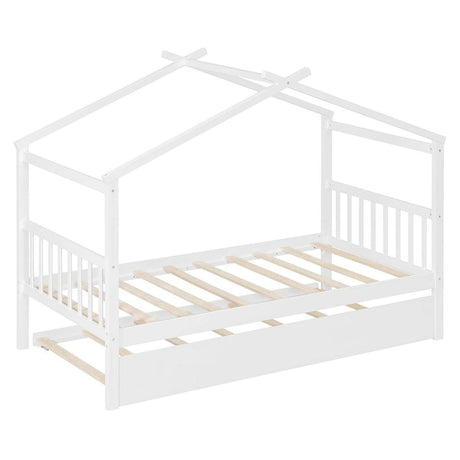 Twin Size Solid Wood House Daybed With Trundle - Sleep Galleria