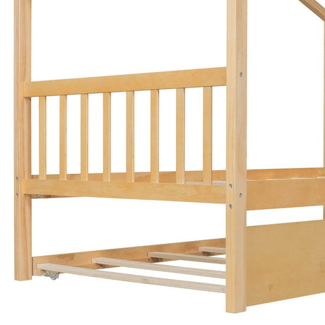Twin Size Solid Wood House Daybed With Trundle - Sleep Galleria