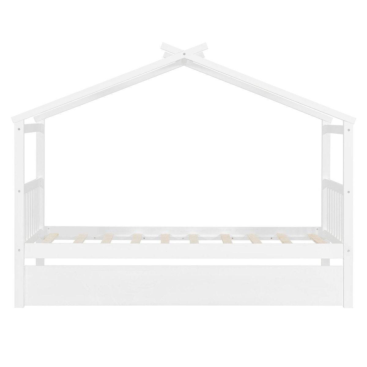 Twin Size Solid Wood House Daybed With Trundle - Sleep Galleria