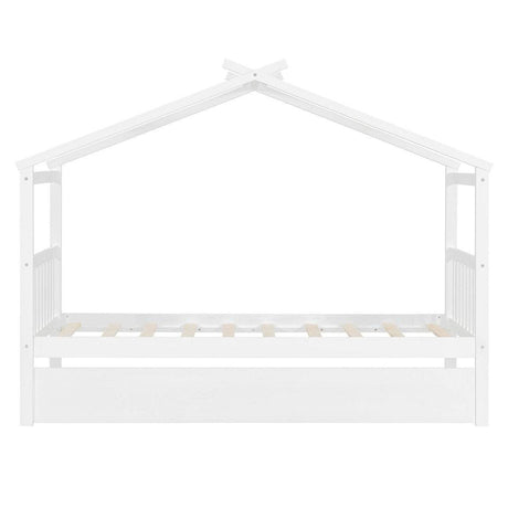 Twin Size Solid Wood House Daybed With Trundle - Sleep Galleria