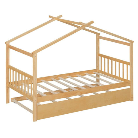 Twin Size Solid Wood House Daybed With Trundle - Sleep Galleria