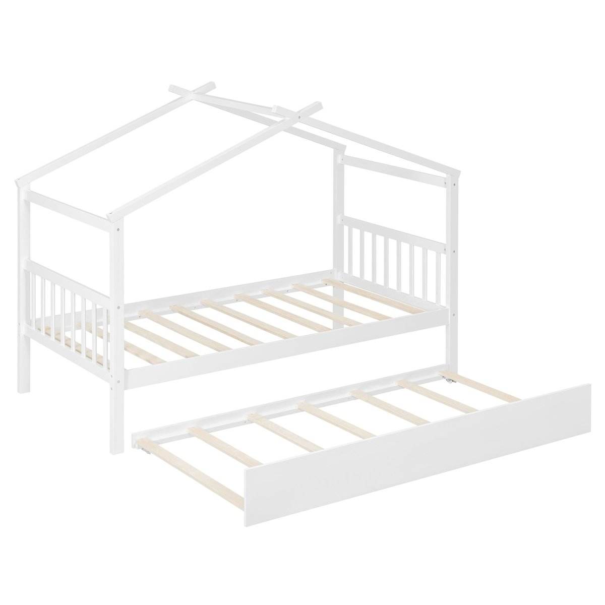Twin Size Solid Wood House Daybed With Trundle - Sleep Galleria