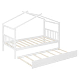 Twin Size Solid Wood House Daybed With Trundle - Sleep Galleria