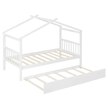 Twin Size Solid Wood House Daybed With Trundle - Sleep Galleria